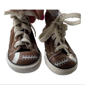 Kids unique football Converse high tops